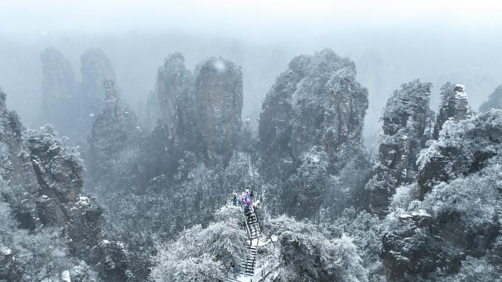 湖南張家界：新年降雪景如畫(huà)