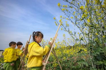 萌娃花海畫(huà)菜花